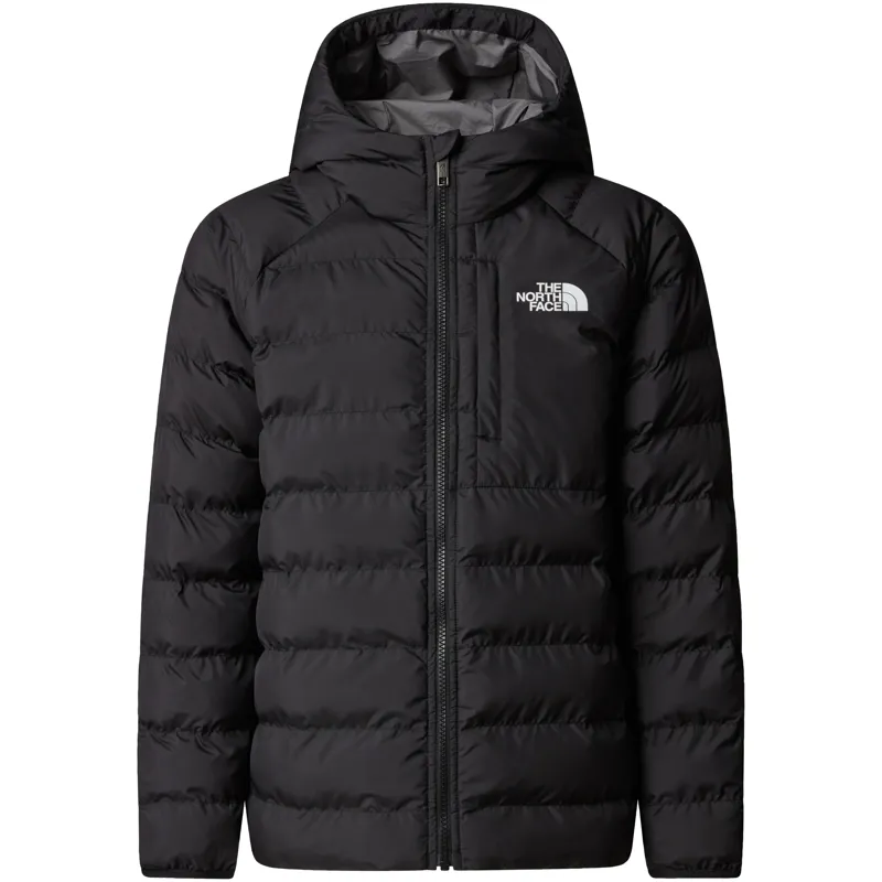 The North Face Girls Reversible Perrito Hooded Jacket - TNF Black-Smoked Pearl