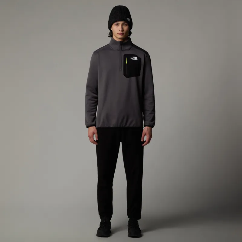 The North Face Mens Crest 1/4 Zip Fleece - Anthracite Grey-TNF Black-3