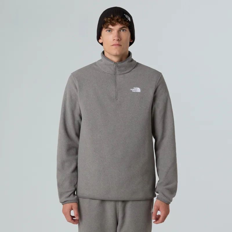The North Face Mens Glacier Fleece 1/4 Zip Jacket - TNF Mid Grey Heather-2