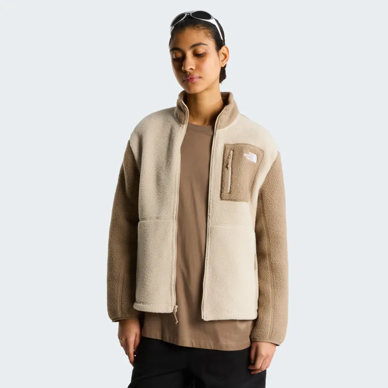 The North Face Womens Yumiori Full Zip Fleece - Timeless Taupe-Garnet-3