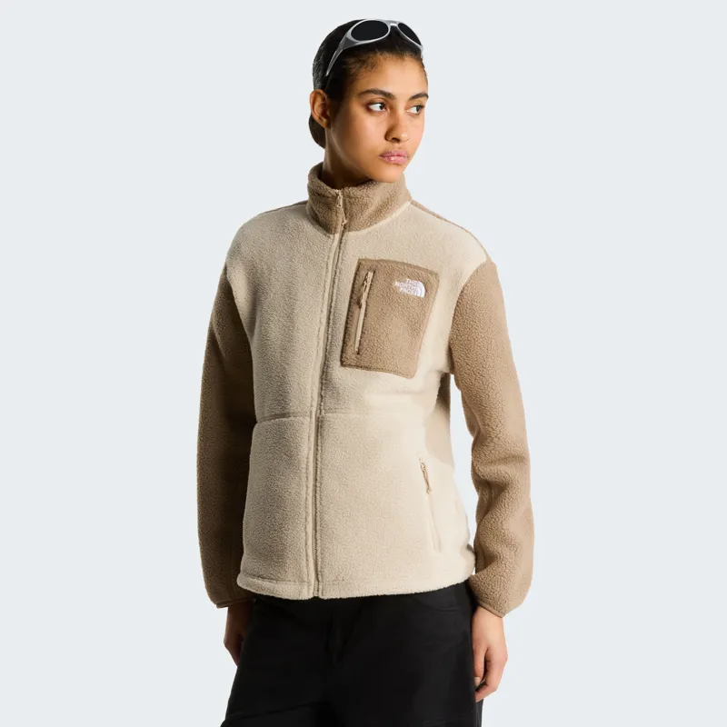 The North Face Womens Yumiori Full Zip Fleece - Timeless Taupe-Garnet-2