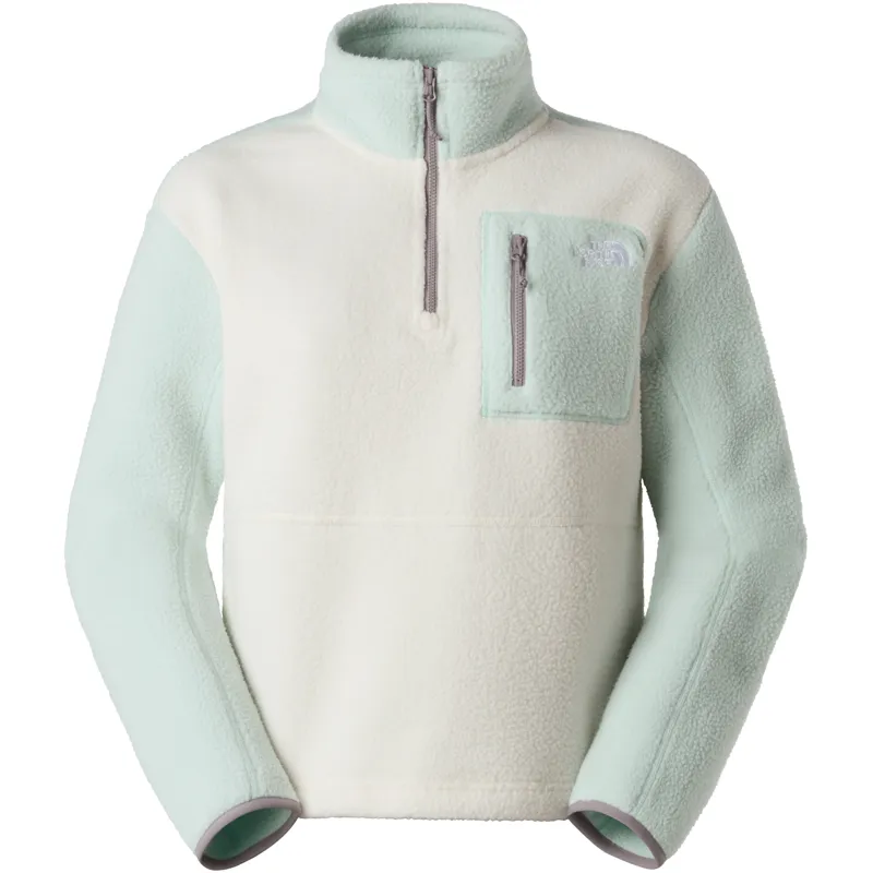 The North Face Womens Yumiori 1/4 Zip Fleece - White Dune-Opal Frost-Transcendent Grey