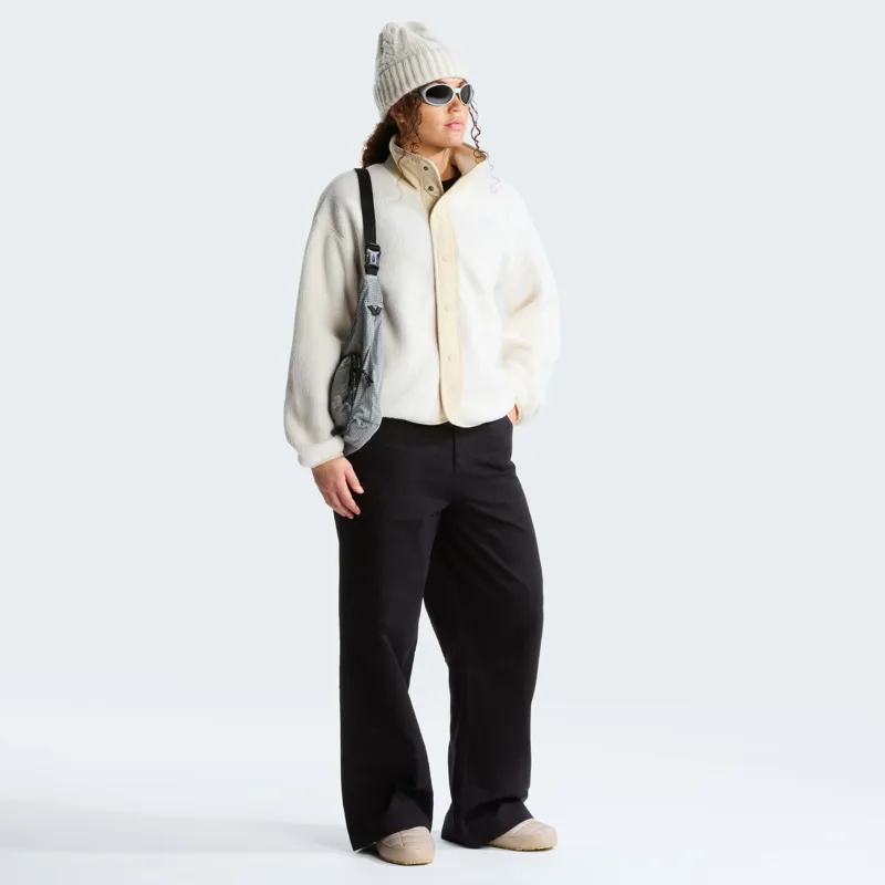 The North Face Womens Cragmont Snap Front Fleece Jacket - White Dune-Desert Stone-5