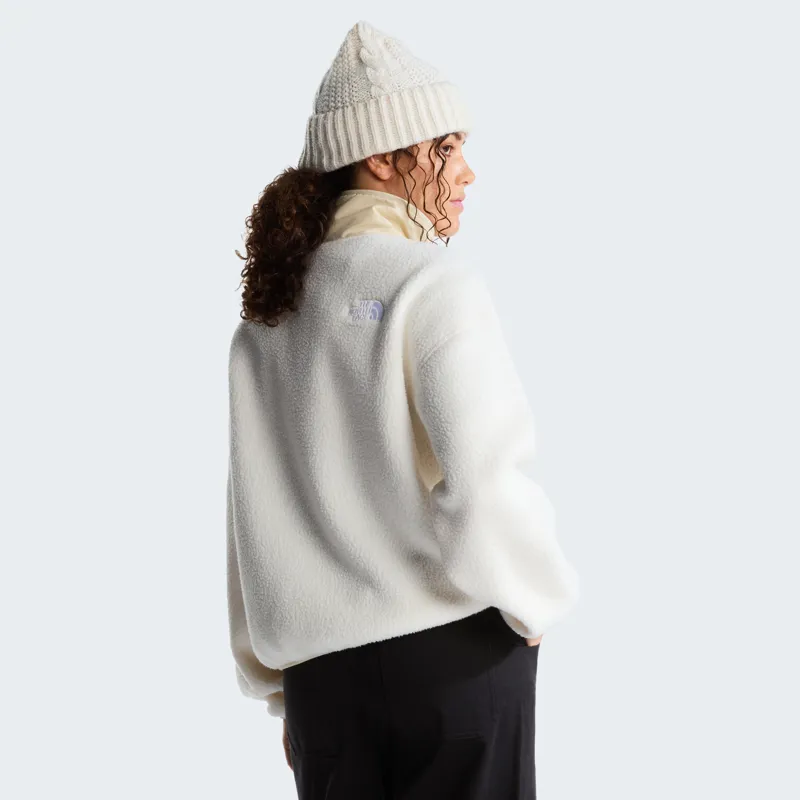 The North Face Womens Cragmont Snap Front Fleece Jacket - White Dune-Desert Stone-4
