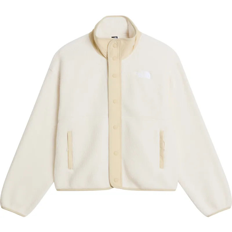 The North Face Womens Cragmont Snap Front Fleece Jacket - White Dune-Desert Stone