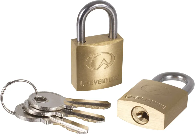 Lifeventure Small Brass Padlocks - Twin Pack-1