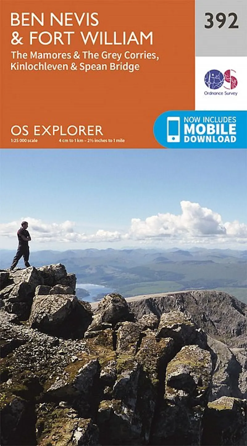 OS Explorer Map 392 - Ben Nevis and Fort William