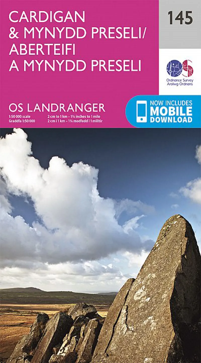 OS Landranger Map 145 - Cardigan  and  Mynydd Preseli