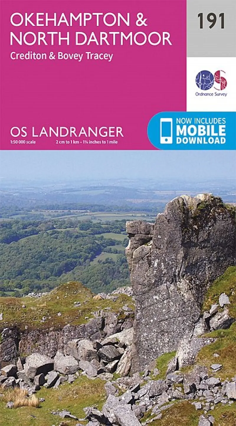 OS Landranger Map 191 - Okehampton and North Dartmoor
