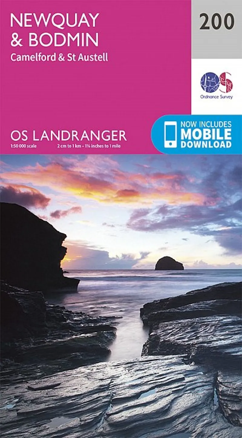 OS Landranger Map 200 - Newquay, Bodmin, Camelford and St Austell