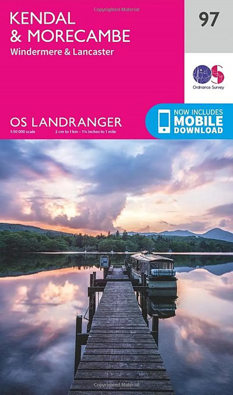 OS Landranger Map 97 - Kendal Morecambe Windermere and Lancaster