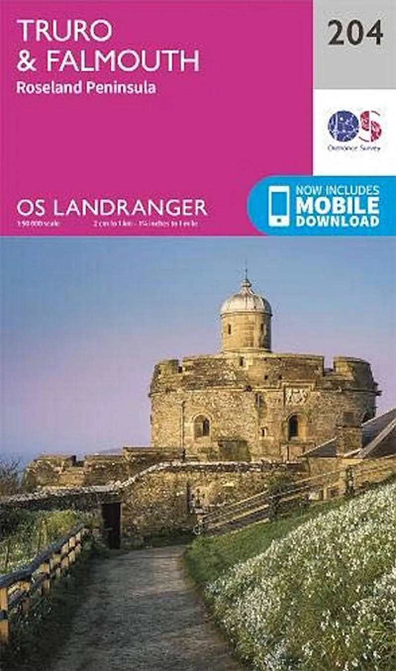 OS Landranger Map 204 - Truro and Falmouth - Roseland Peninsula