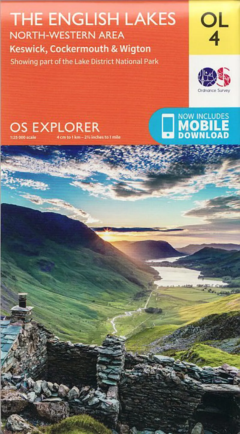 OS Explorer Map OL4 - The English Lakes - North Western Area