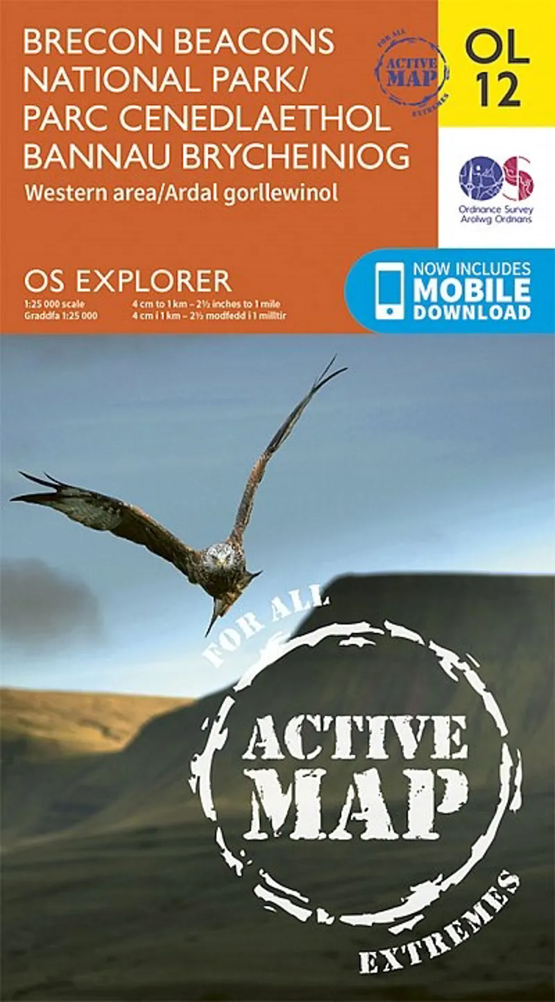 OS Explorer - Active Map OL12 - Brecon Beacons National Park Western