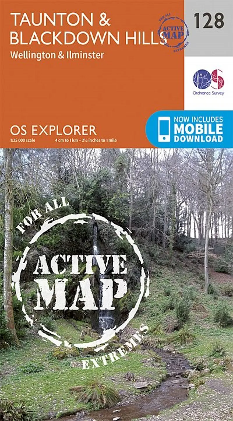 OS Explorer - Active Map 128 - Taunton and Blackdown Hills