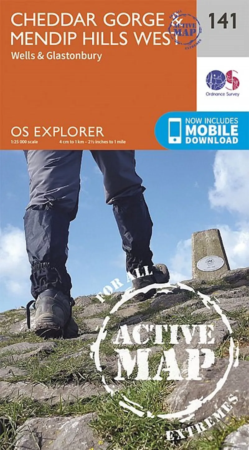 OS Explorer - Active Map 141 - Cheddar Gorge and Mendip Hills West