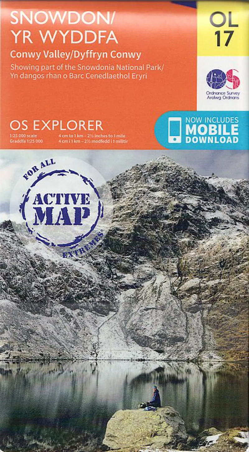 OS Explorer - Active Map OL17 - Snowdon and Conwy Valley