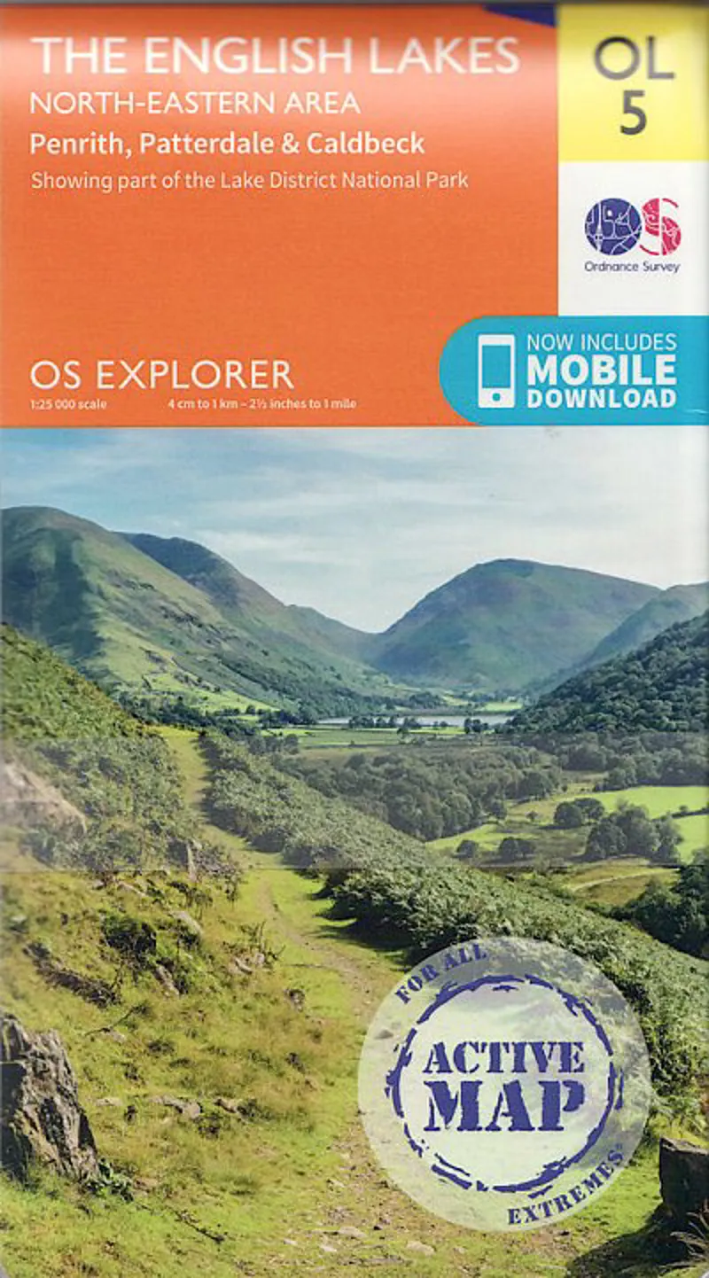 OS Explorer - Active Map OL5 - The English Lakes North Eastern area