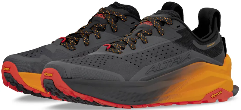 Altra Mens Olympus 6 Trail Shoes - Black-Orange-2