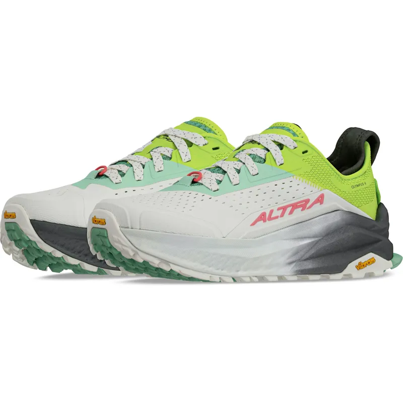 Altra Womens Olympus 6 Trail Shoes - Gray-Lime-8