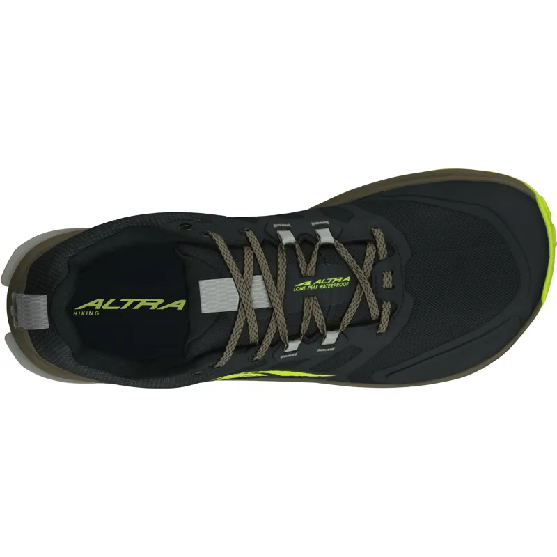 Altra Mens Lone Peak 9 Waterproof Low Trail Shoes - Lime-Black-4