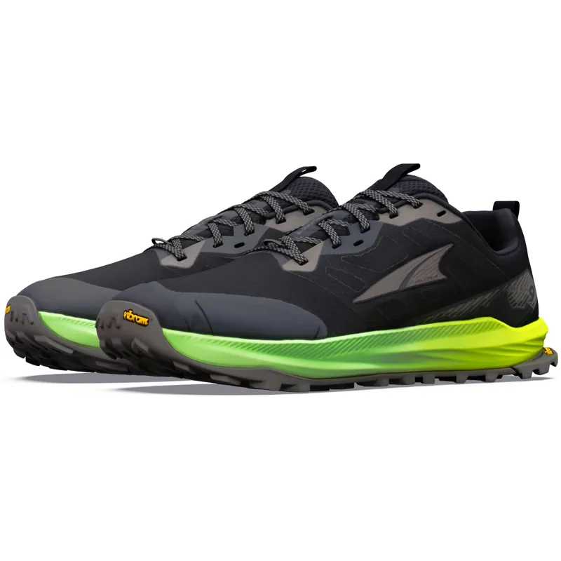 Altra Mens Lone Peak 9+ Trail Shoes - Black-Dark Gull Grey-Green Gecko-2