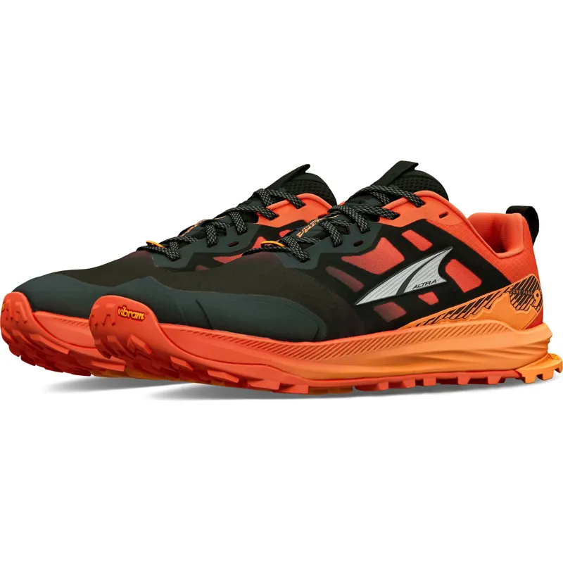 Altra Mens Lone Peak 9+ Trail Shoes - Black-Orange-6