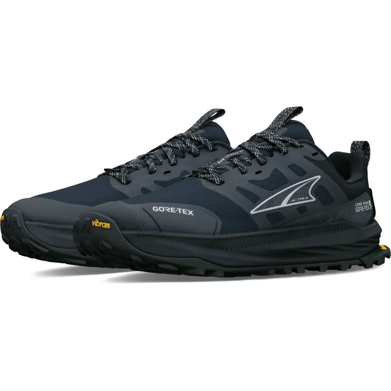 Altra Womens Lone Peak 9+ GTX Trail Shoes - Black-Black-6