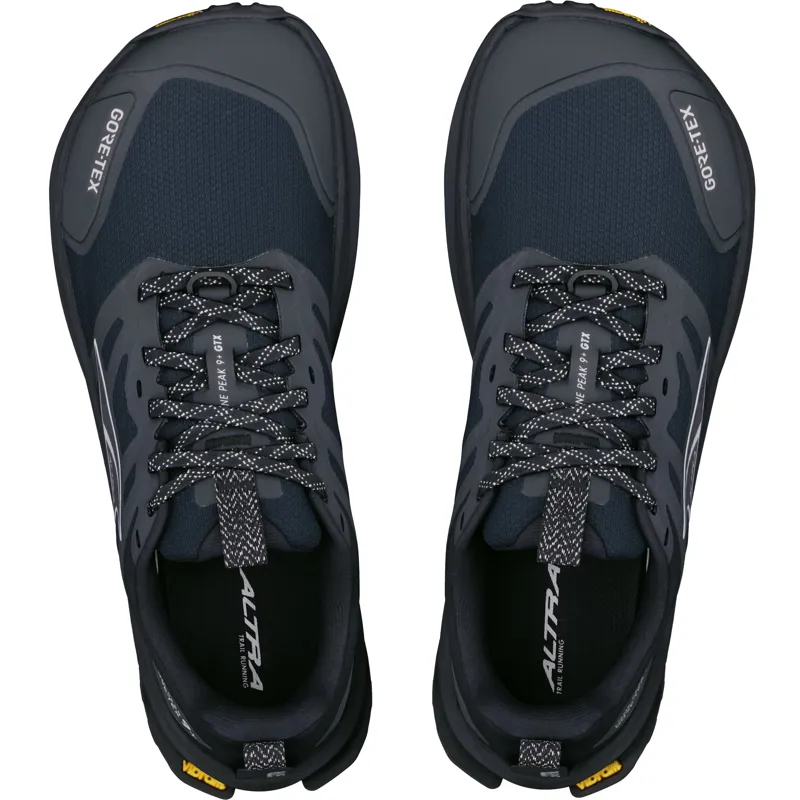 Altra Womens Lone Peak 9+ GTX Trail Shoes - Black-Black-7