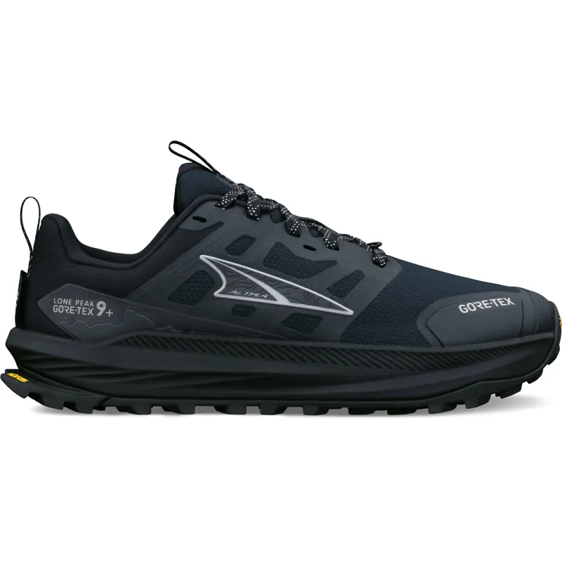 Altra Womens Lone Peak 9+ GTX Trail Shoes - Black-Black
