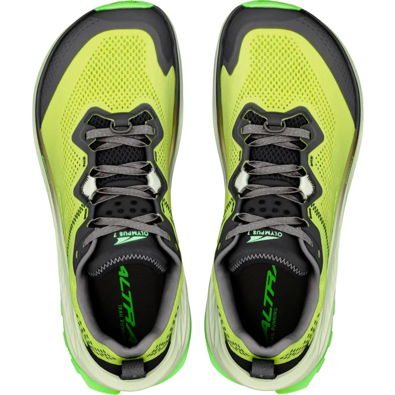 Altra Mens Olympus 7 Trail Shoes - Wild Lime-Black-Lime Cream-4