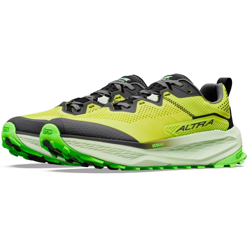 Altra Mens Olympus 7 Trail Shoes - Wild Lime-Black-Lime Cream-2