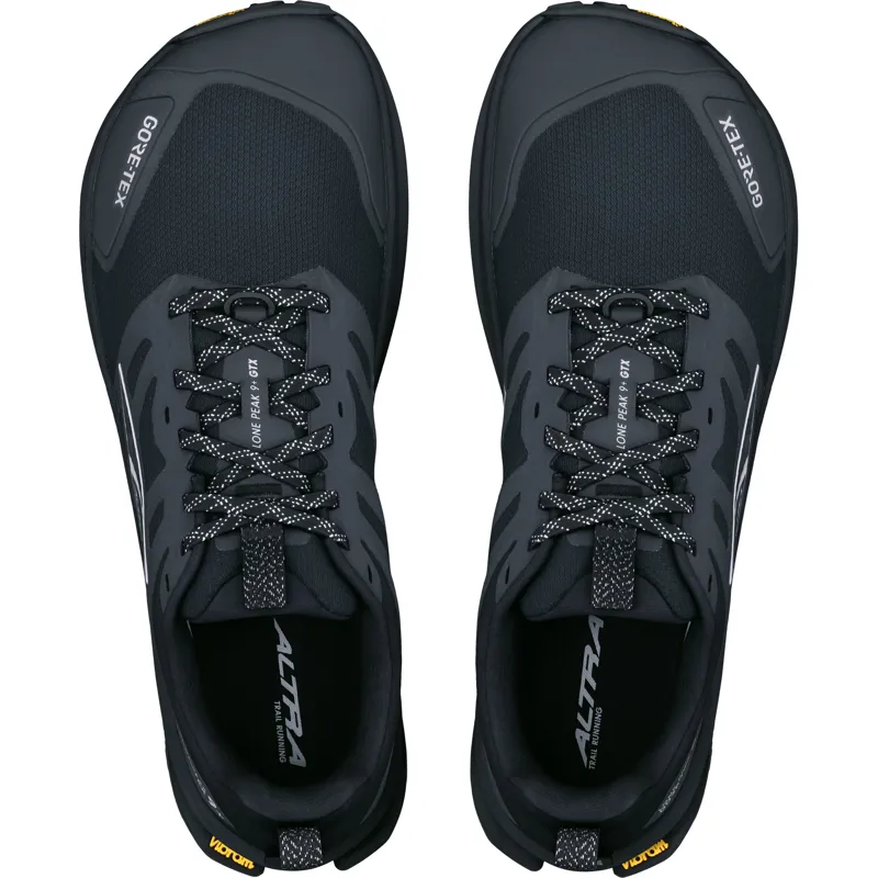 Altra Mens Lone Peak 9 + GTX Trail Shoes - Black-Black-7