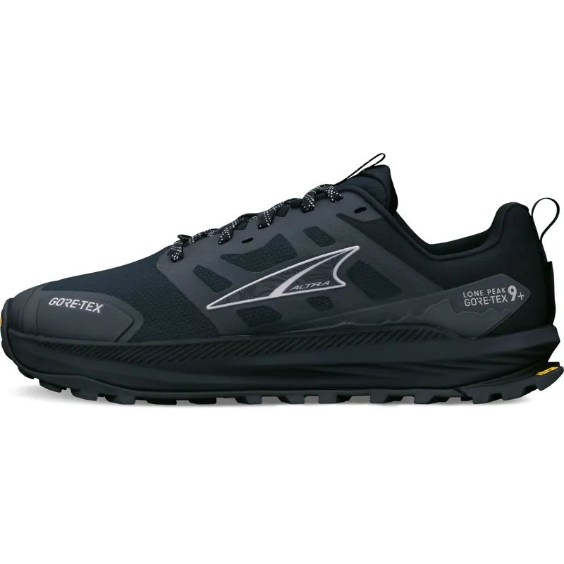 Altra Mens Lone Peak 9 + GTX Trail Shoes - Black-Black-1