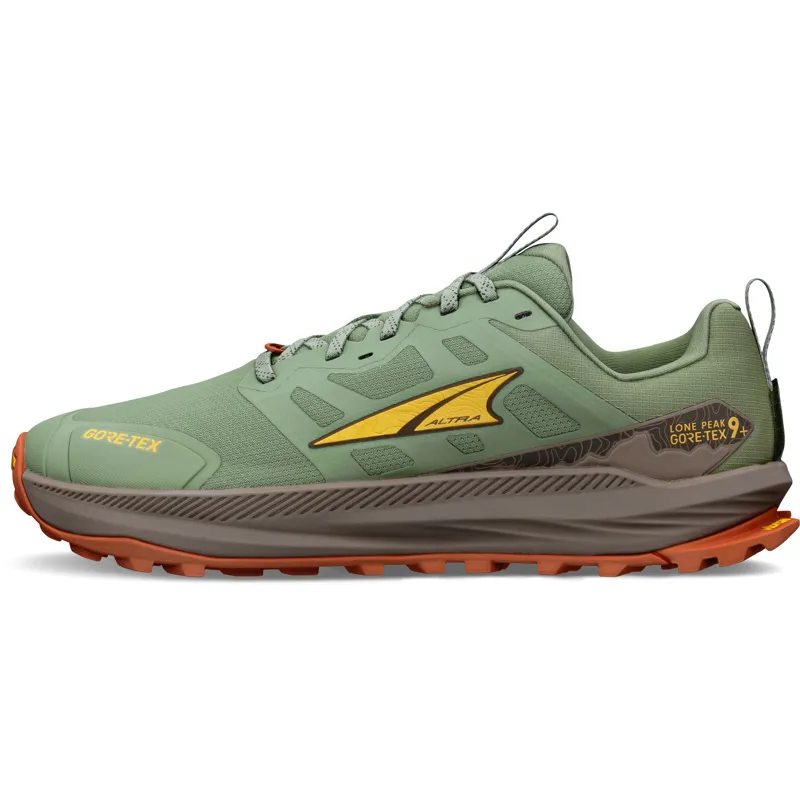 Altra Mens Lone Peak 9 + GTX Trail Shoes - Dusty Olive-1