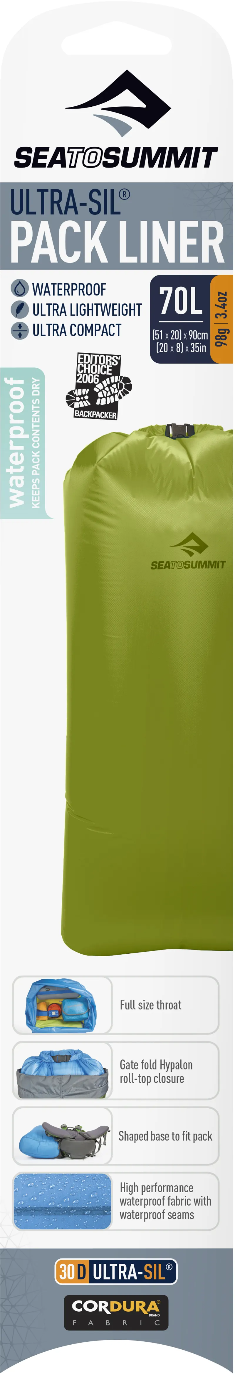 Sea To Summit UltraSil Pack Liner - Medium - Green-1