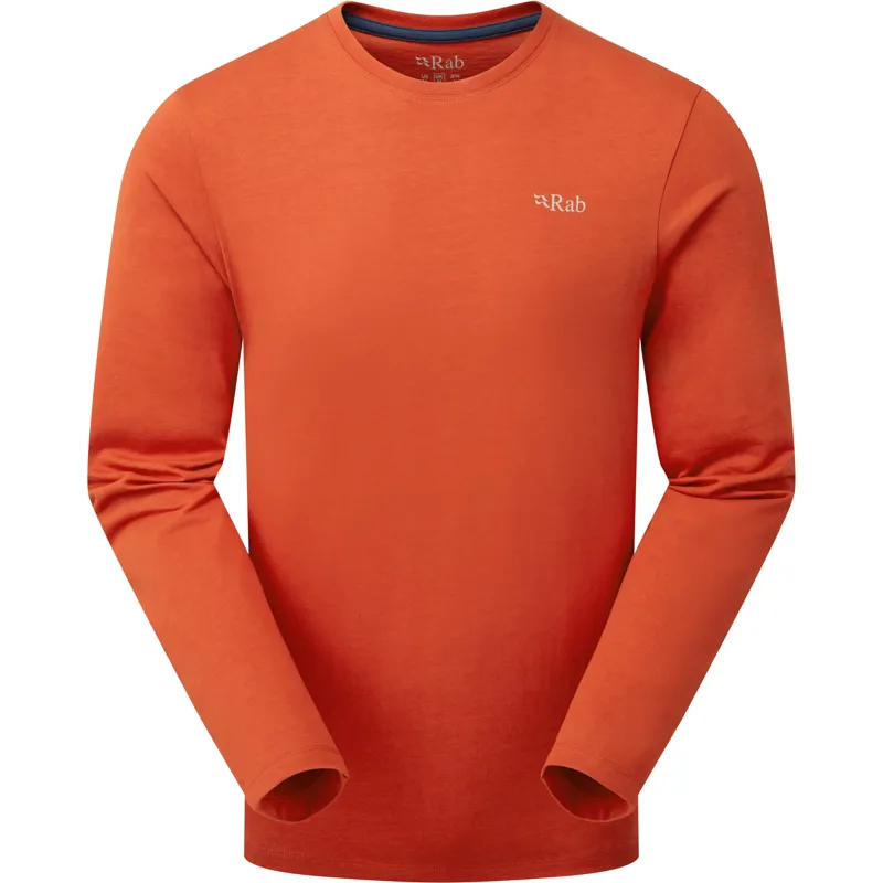 Rab Mens Basecamp 3 Peaks Long Sleeved Tee - Red Clay-1