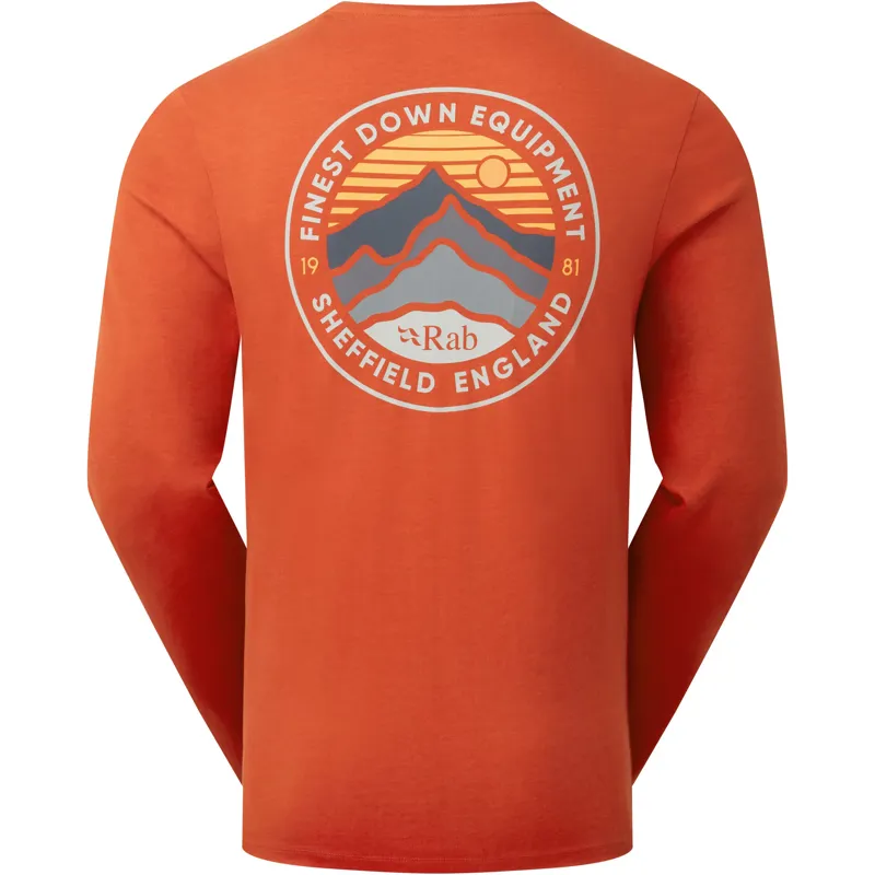 Rab Mens Basecamp 3 Peaks Long Sleeved Tee - Red Clay-2