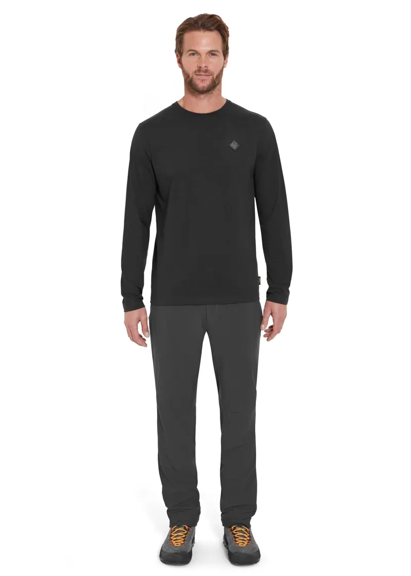 Rab Mens Basecamp Logo Badge Long Sleeved Tee - Beluga-4