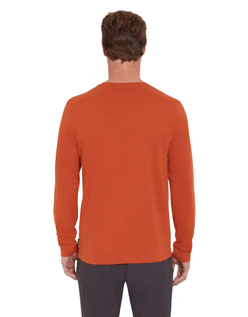 Rab Mens Basecamp Logo Badge Long Sleeved Tee - Red Clay-3