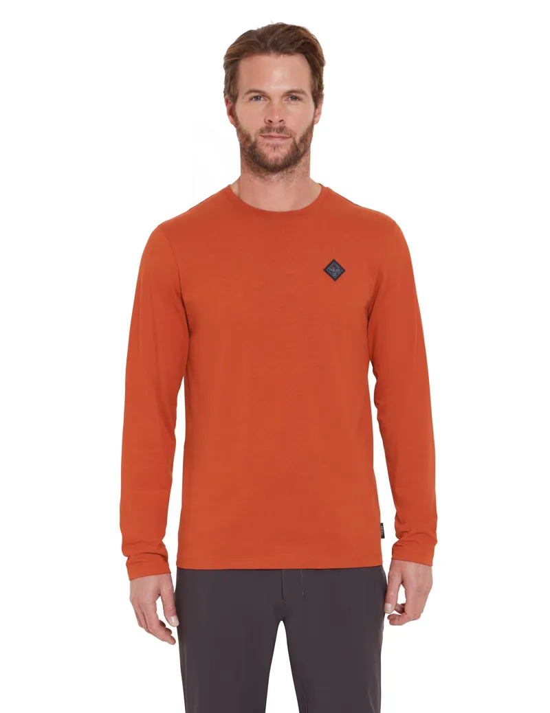 Rab Mens Basecamp Logo Badge Long Sleeved Tee - Red Clay-2