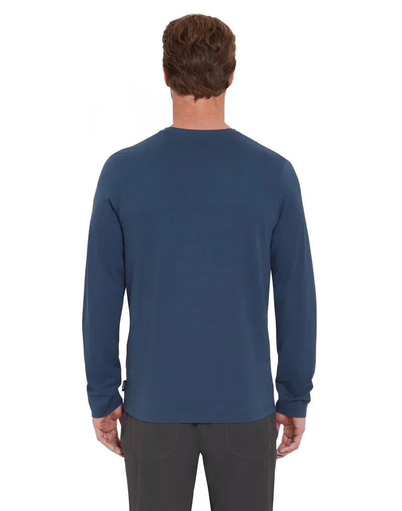 Rab Mens Basecamp Logo Badge Long Sleeved Tee - Tempest Blue-3