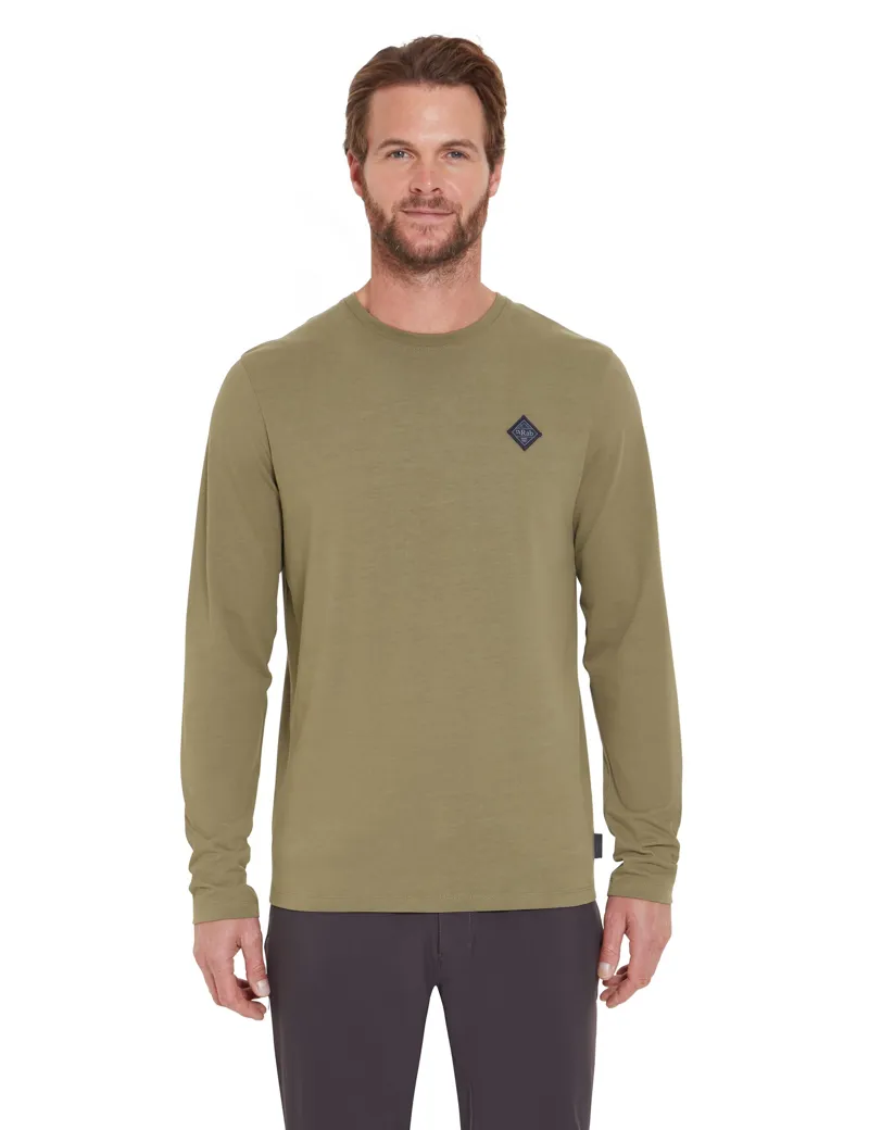 Rab Mens Basecamp Logo Badge Long Sleeved Tee - Light Khaki-2
