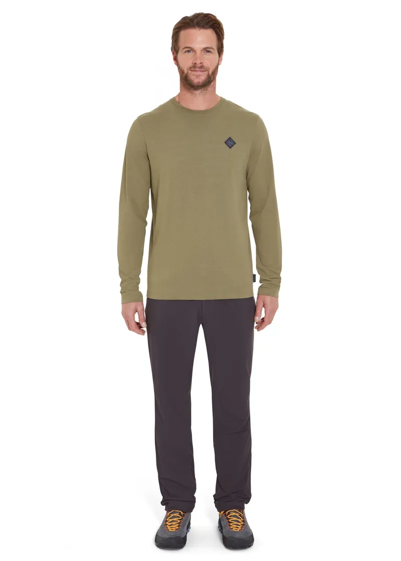 Rab Mens Basecamp Logo Badge Long Sleeved Tee - Light Khaki-4