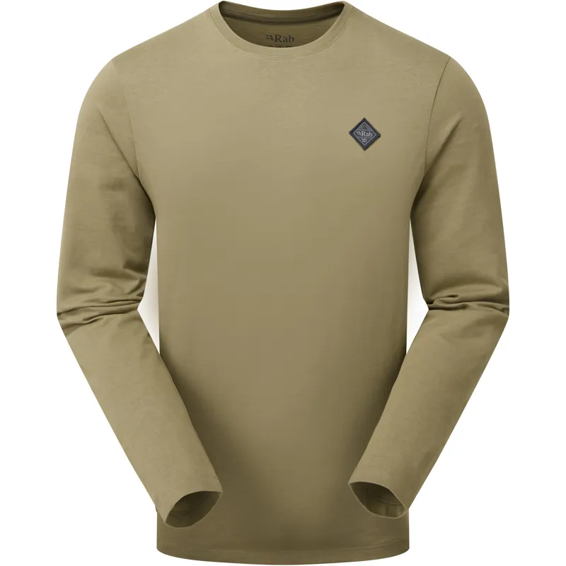 Rab Mens Basecamp Logo Badge Long Sleeved Tee - Light Khaki