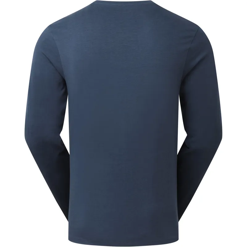 Rab Mens Basecamp Logo Badge Long Sleeved Tee - Tempest Blue-1