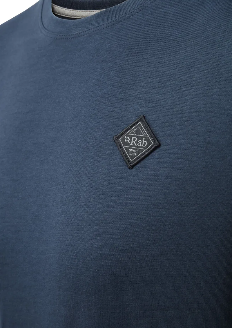 Rab Mens Basecamp Logo Badge Long Sleeved Tee - Tempest Blue-6