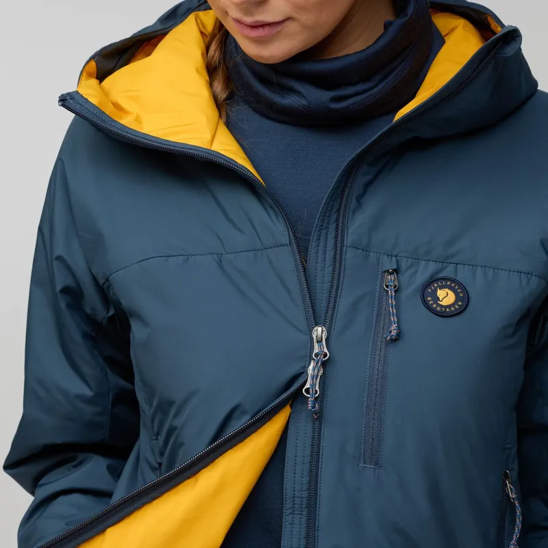 Fjallraven Womens Bergtagen 60 Insulation Jacket - Mountain Blue-Mustard Yellow-9
