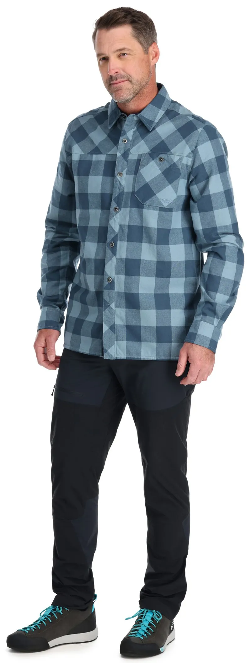Rab Mens Boundary Shirt - Tempest Blue Check-4