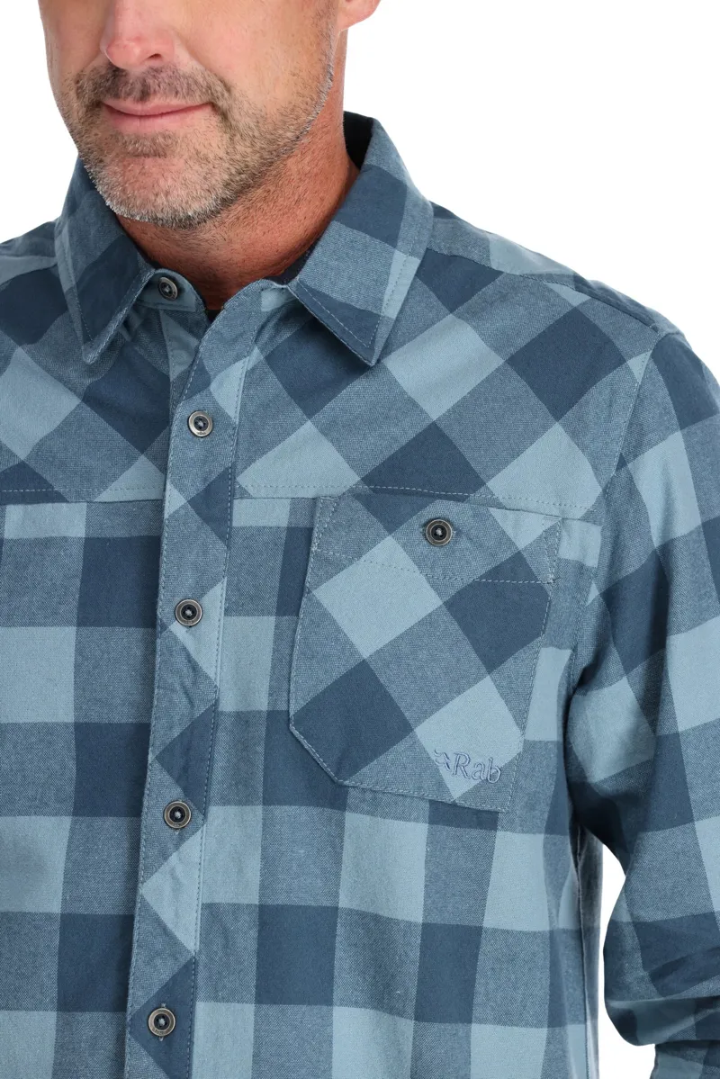 Rab Mens Boundary Shirt - Tempest Blue Check-7